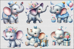 Elephant Baby Shower Clipart Bundle - CraftNest - Digital Crafting and Art