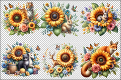 Sunflower Clipart Bundle Set - CraftNest - Digital Crafting and Art