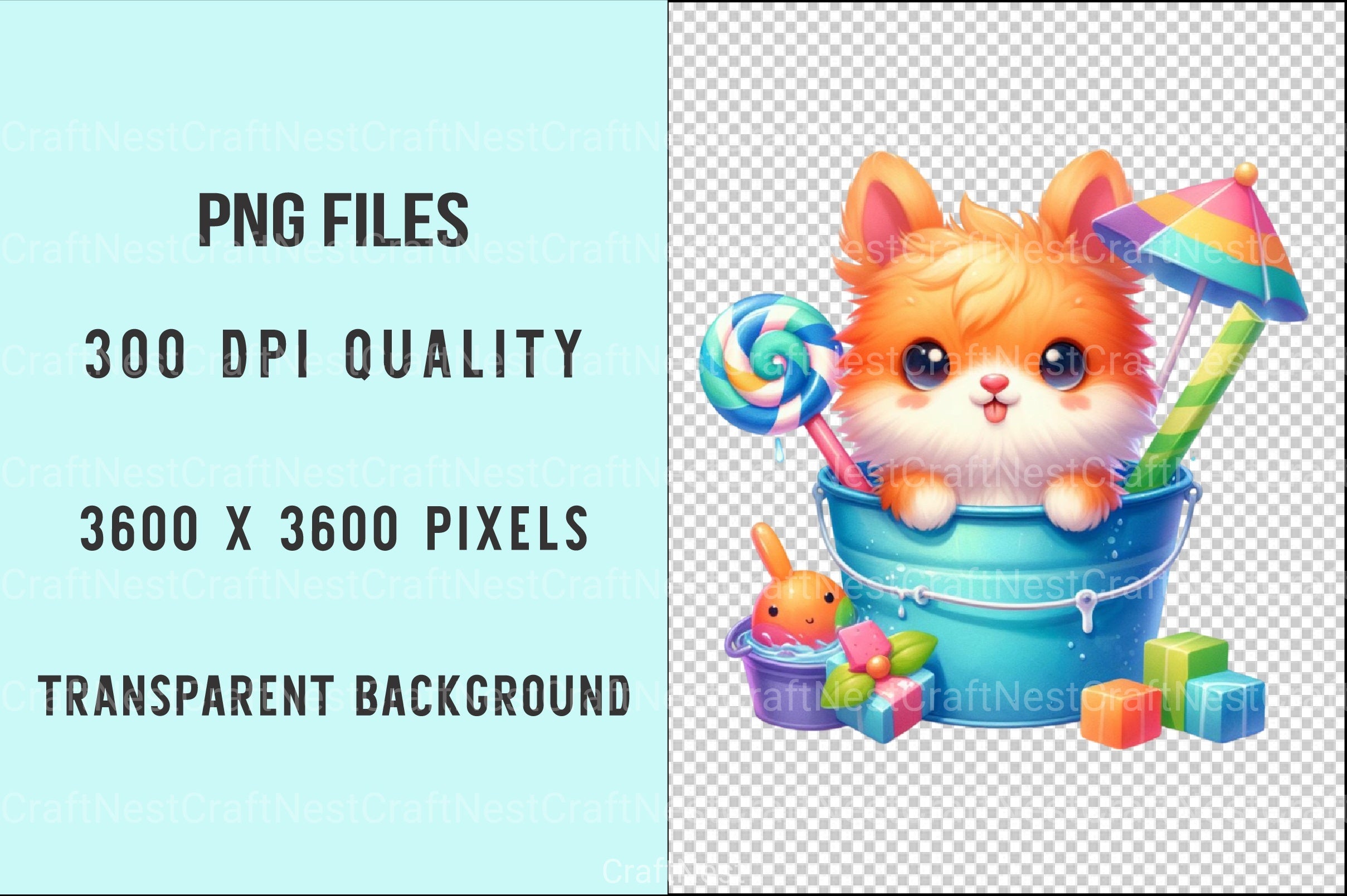 Cute Animal Clipart Bundle in Bucket - CraftNest - Digital Crafting and Art