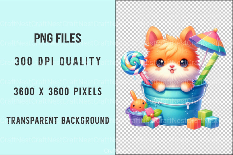 Cute Animal Clipart Bundle in Bucket - CraftNest - Digital Crafting and Art