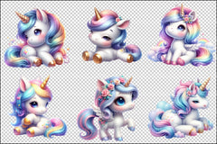 Cute Baby Magic Unicorn Clipart Bundle - CraftNest - Digital Crafting and Art