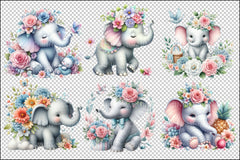 Elephant Baby Shower Clipart Bundle - CraftNest - Digital Crafting and Art