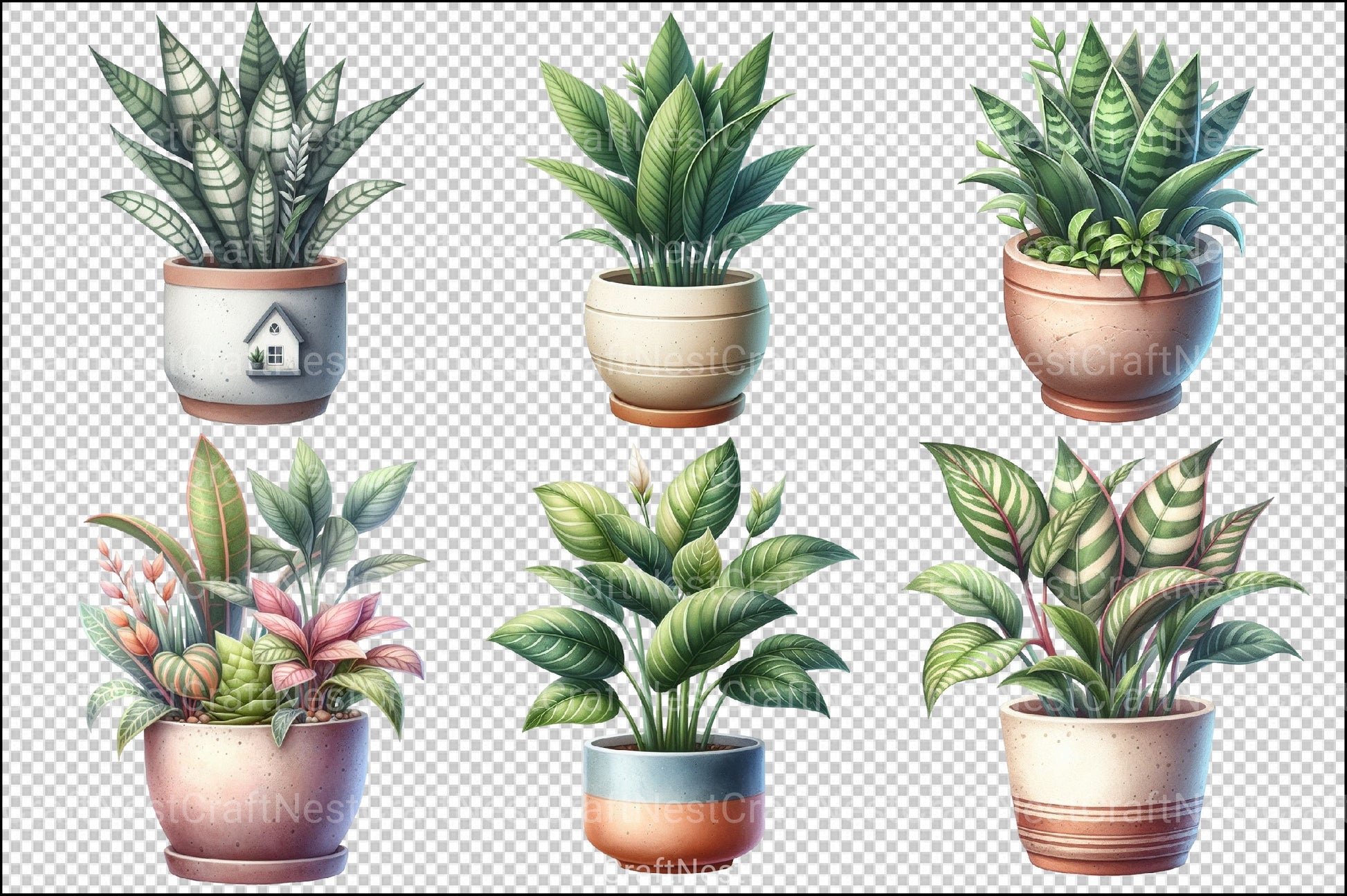 Potted Plants Clipart Bundle - CraftNest - Digital Crafting and Art