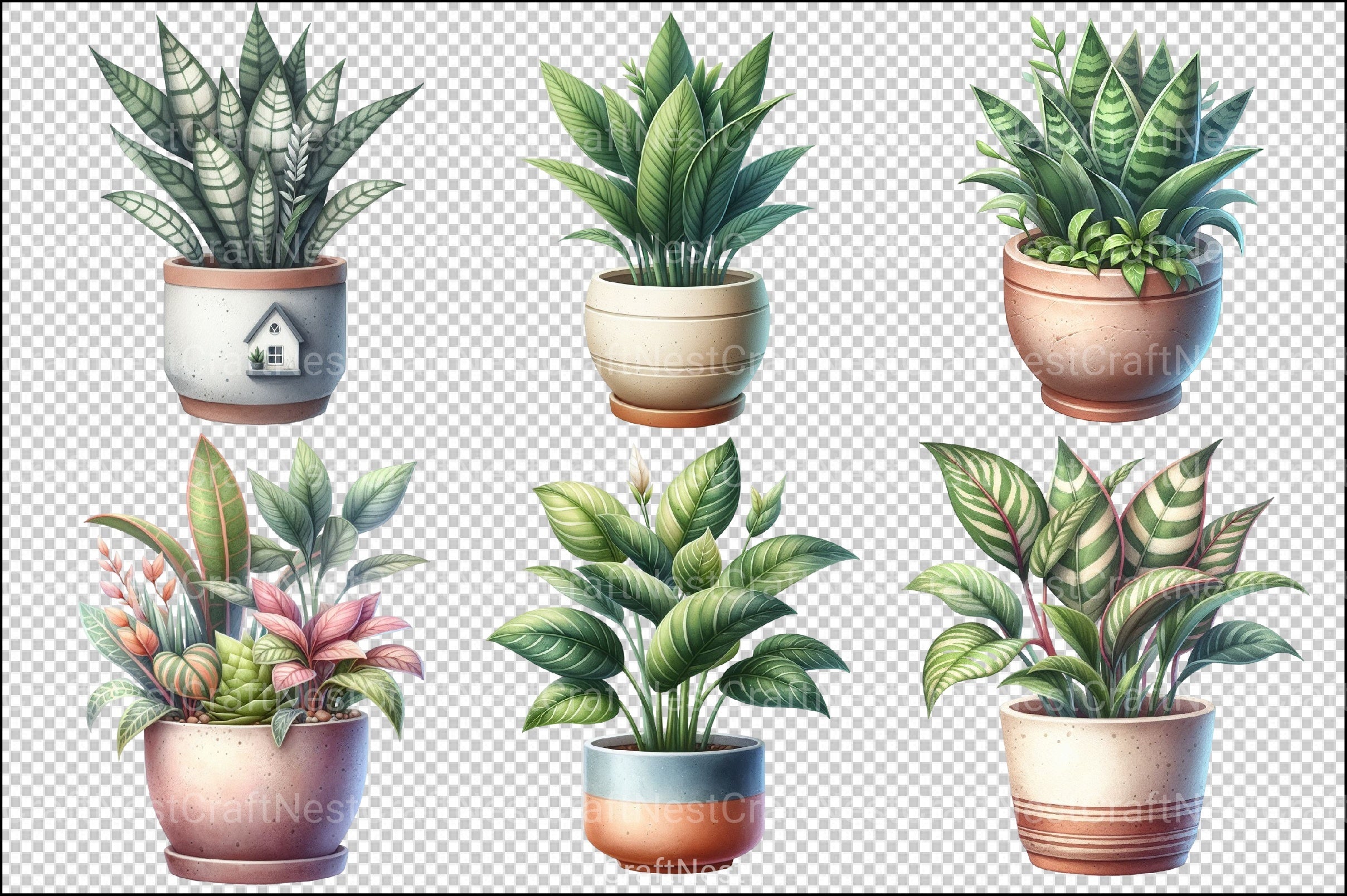Potted Plants Clipart Bundle - CraftNest - Digital Crafting and Art