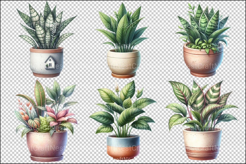 Potted Plants Clipart Bundle - CraftNest - Digital Crafting and Art