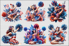 4th of July Cheerleader Clipart Bundle - CraftNest - Digital Crafting and Art