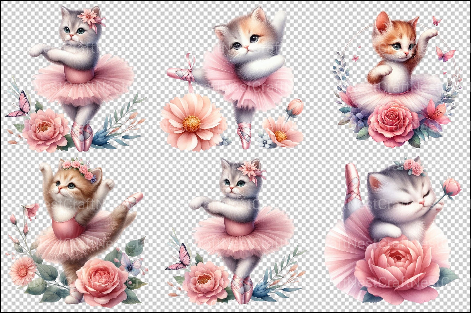 Ballet Kitten Clipart Bundle - CraftNest - Digital Crafting and Art