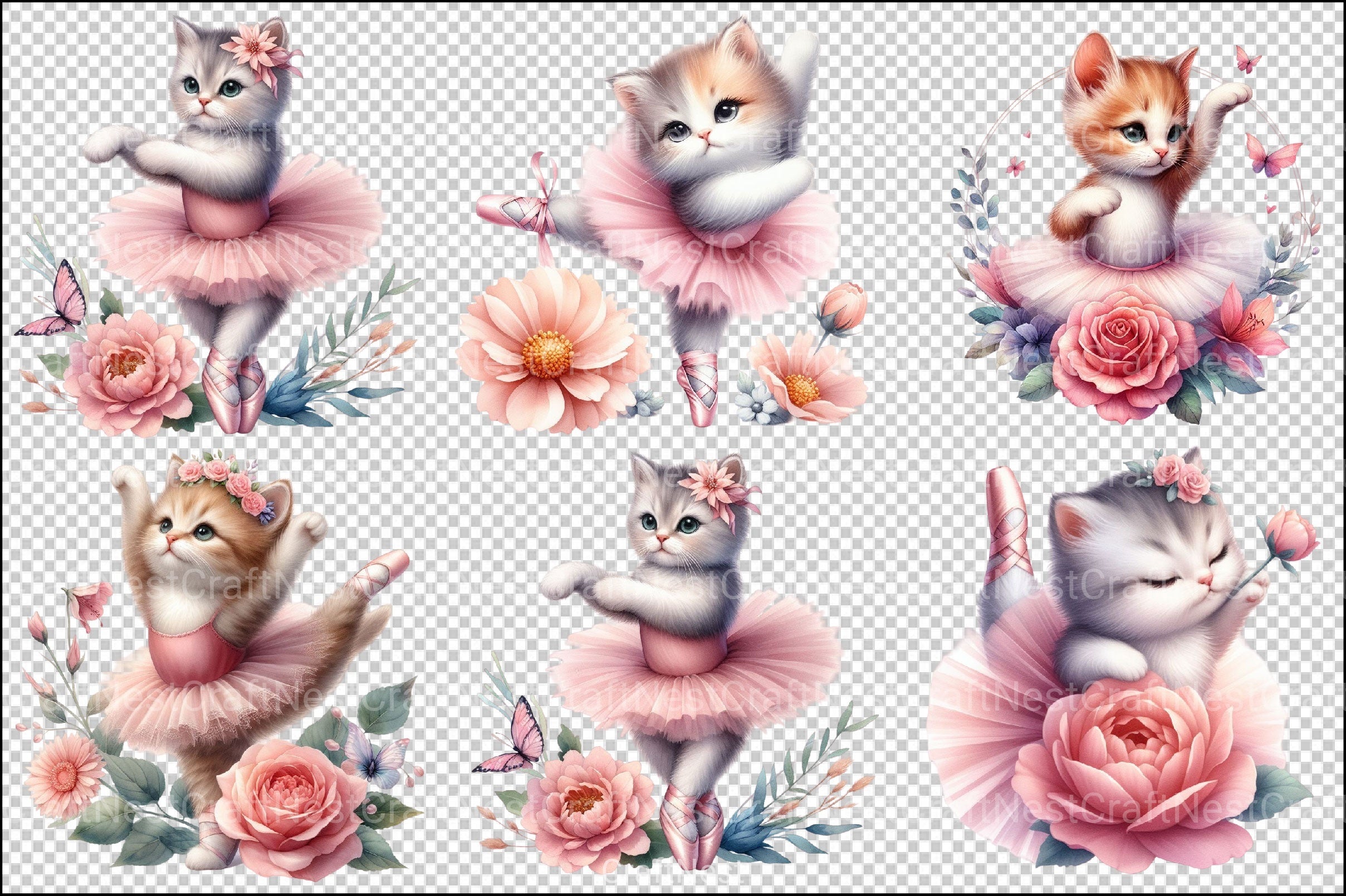 Ballet Kitten Clipart Bundle - CraftNest - Digital Crafting and Art