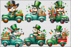 St. Patrick's Day Animal Truck Clipart Bundle - CraftNest - Digital Crafting and Art
