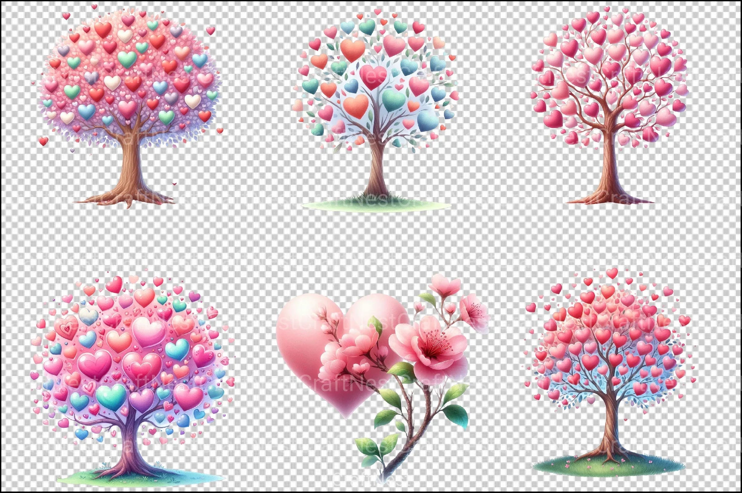 Love Tree Clipart Bundle - CraftNest - Digital Crafting and Art