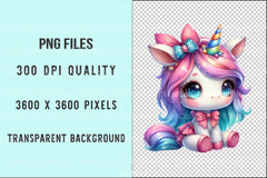Little Unicorn Girls Clipart Bundle 77 - CraftNest - Digital Crafting and Art