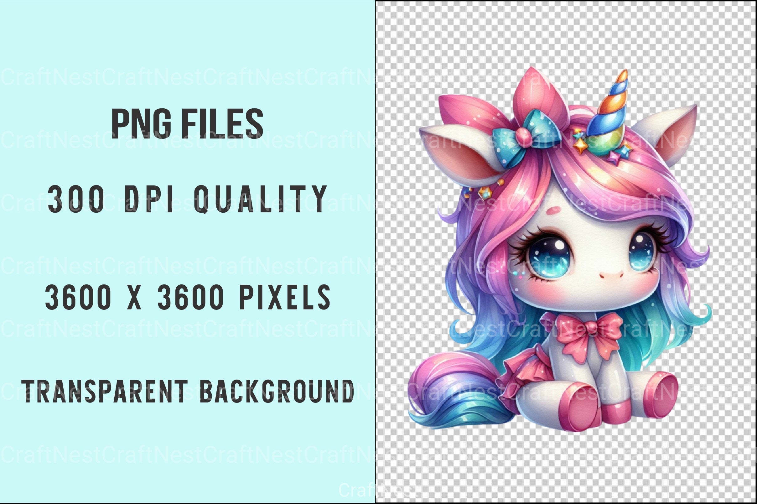 Little Unicorn Girls Clipart Bundle 77 - CraftNest - Digital Crafting and Art