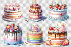 Birthday Cake Clipart Bundle 2 - CraftNest - Digital Crafting and Art