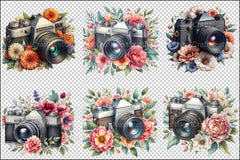 Vintage Floral Camera Clipart Bundle - CraftNest - Digital Crafting and Art