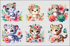 Kawaii Safari Leopard Clipart Bundle - CraftNest - Digital Crafting and Art