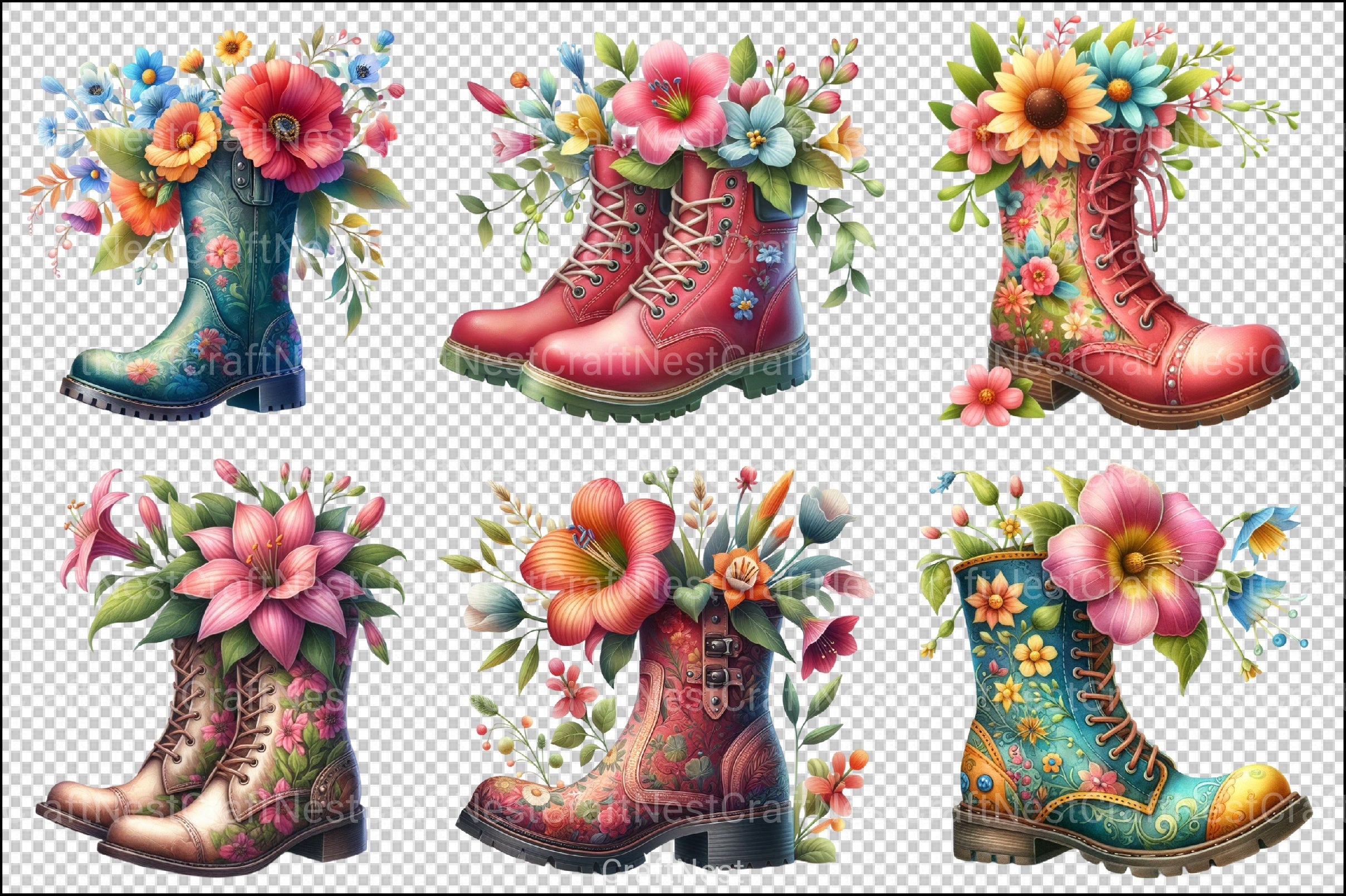 Garden Boots Clipart Bundle 13 - CraftNest - Digital Crafting and Art