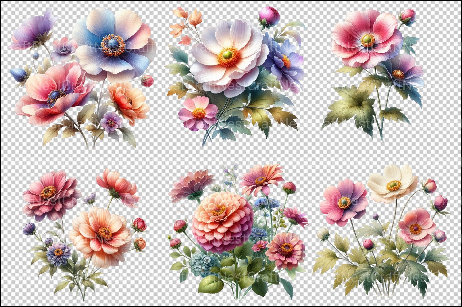 Garden Flowers Clipart Bundle 8 - CraftNest - Digital Crafting and Art