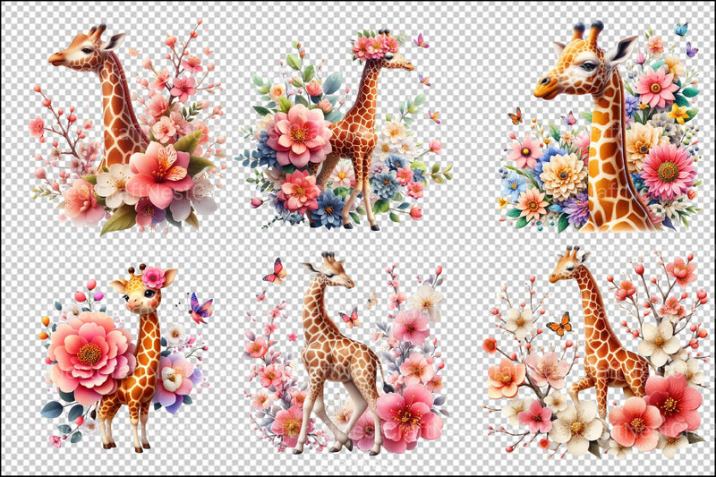 Cute Giraffe Clipart Bundle 11 - CraftNest - Digital Crafting and Art