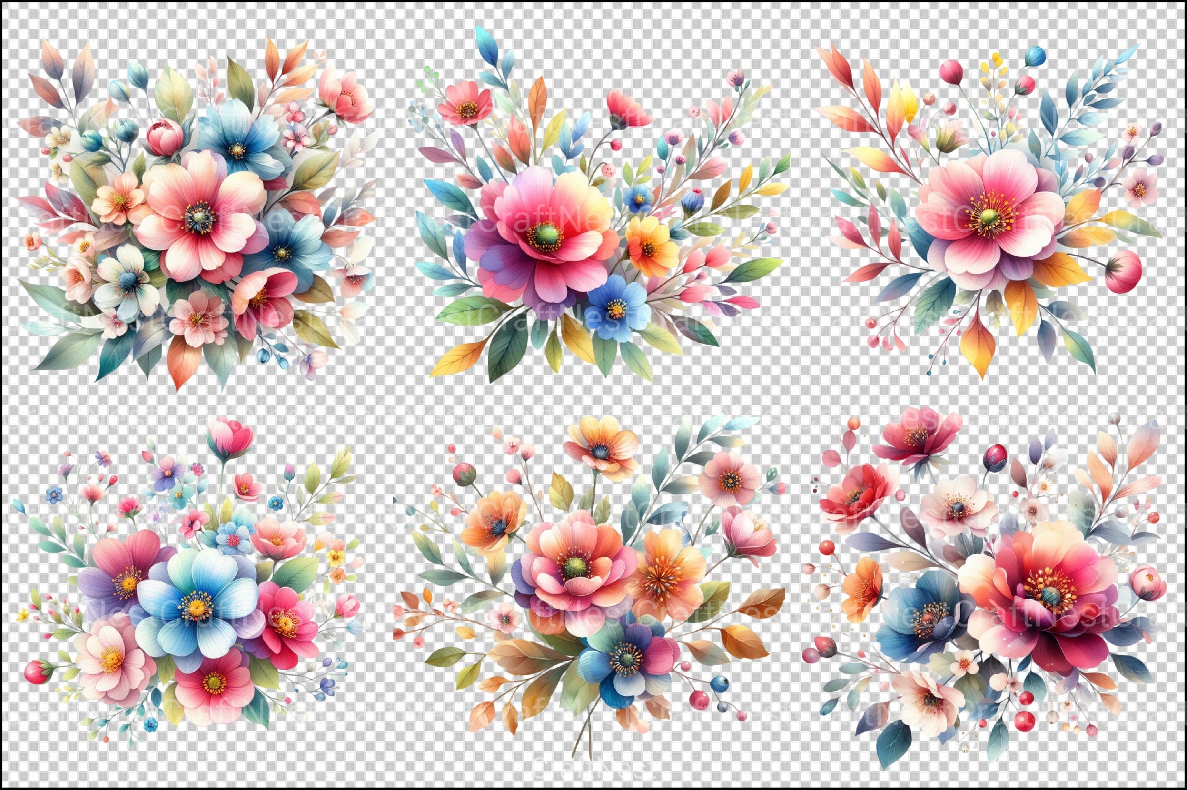 Flowers Clipart Bundle 1 - CraftNest - Digital Crafting and Art