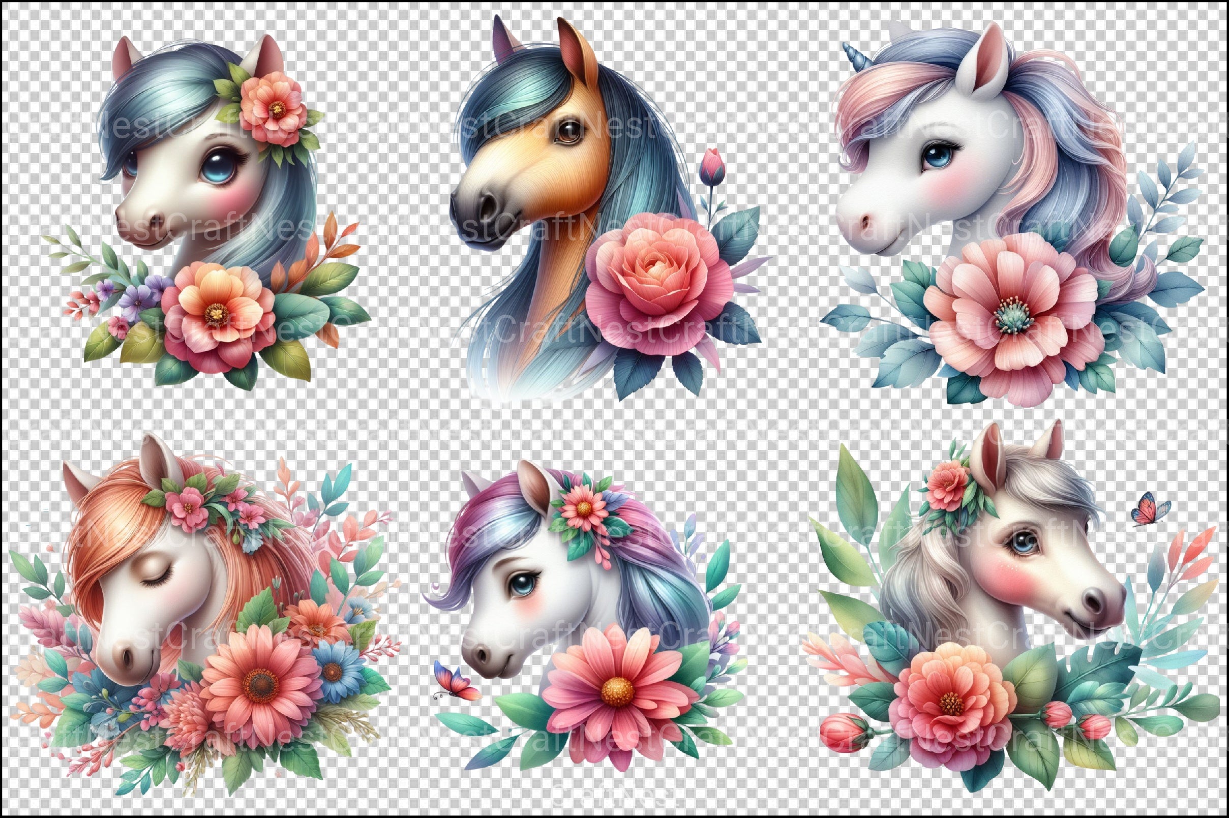 Horses Clipart Bundle for Creative Projects - CraftNest - Digital Crafting and Art