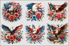 4th of July Patriotic Eagle Clipart Bundle - CraftNest - Digital Crafting and Art