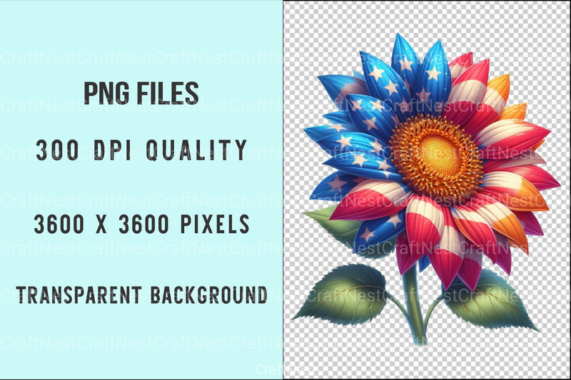 Sunflower 4th of July Clipart Bundle 3 - CraftNest - Digital Crafting and Art