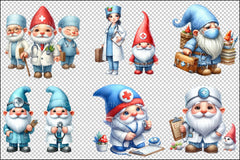Nurse and Doctor Gnome Clipart Bundle - CraftNest - Digital Crafting and Art