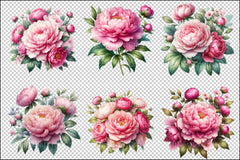 Pink Flowers Clipart Bundle 1 - CraftNest - Digital Crafting and Art