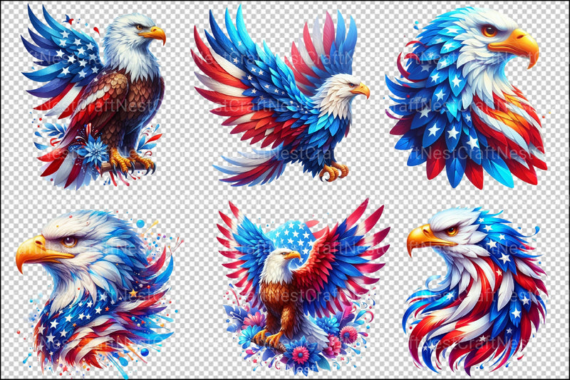 4th of July American Eagle Clipart Bundle - CraftNest - Digital Crafting and Art