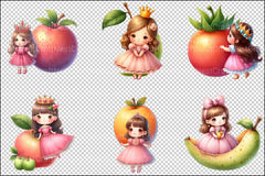 Fruits Little Princess Clipart Bundle - CraftNest - Digital Crafting and Art