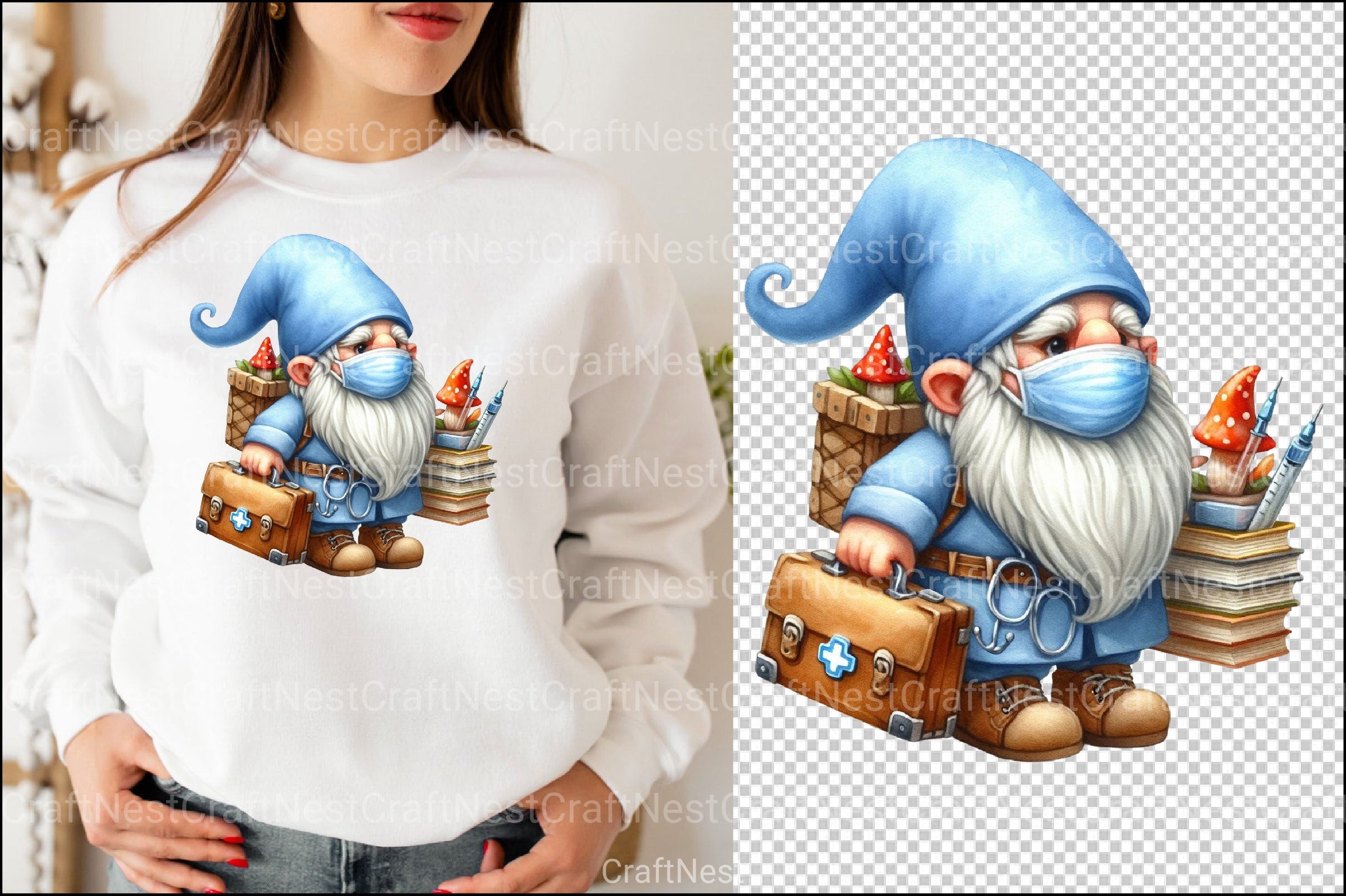 Nurse and Doctor Gnome Clipart Bundle - CraftNest - Digital Crafting and Art