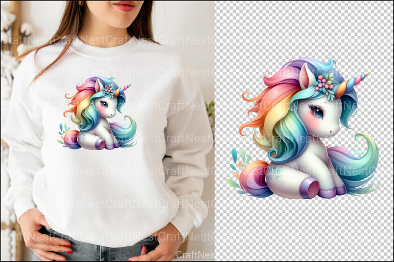 Cute Unicorns Clipart Bundle 88 - CraftNest - Digital Crafting and Art