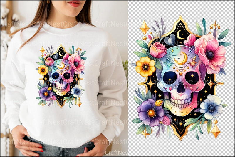 Witchy Vibes Skull Mama Clipart Bundle - CraftNest - Digital Crafting and Art