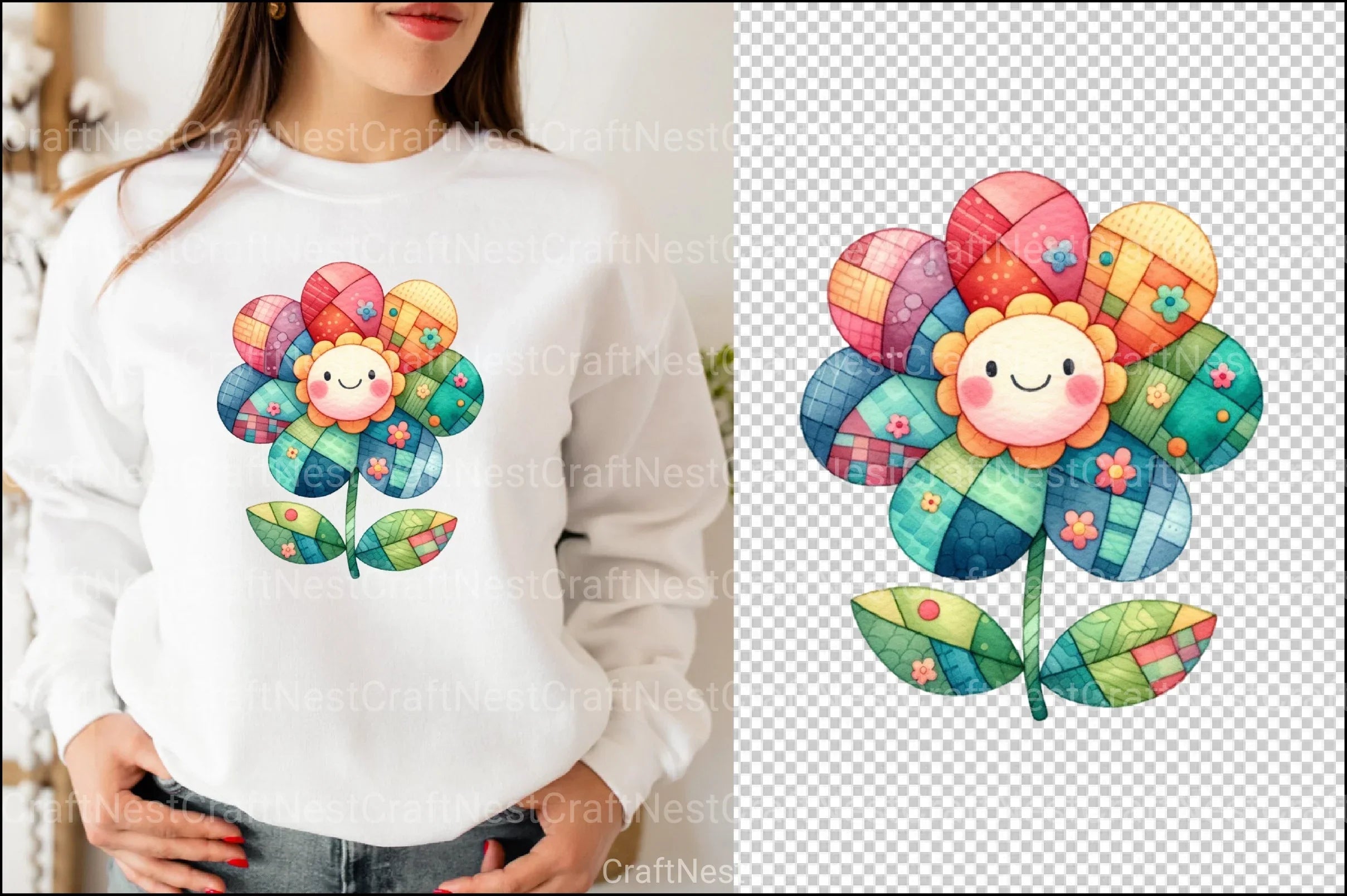 Kawaii Patchwork Clipart Bundle - CraftNest - Digital Crafting and Art