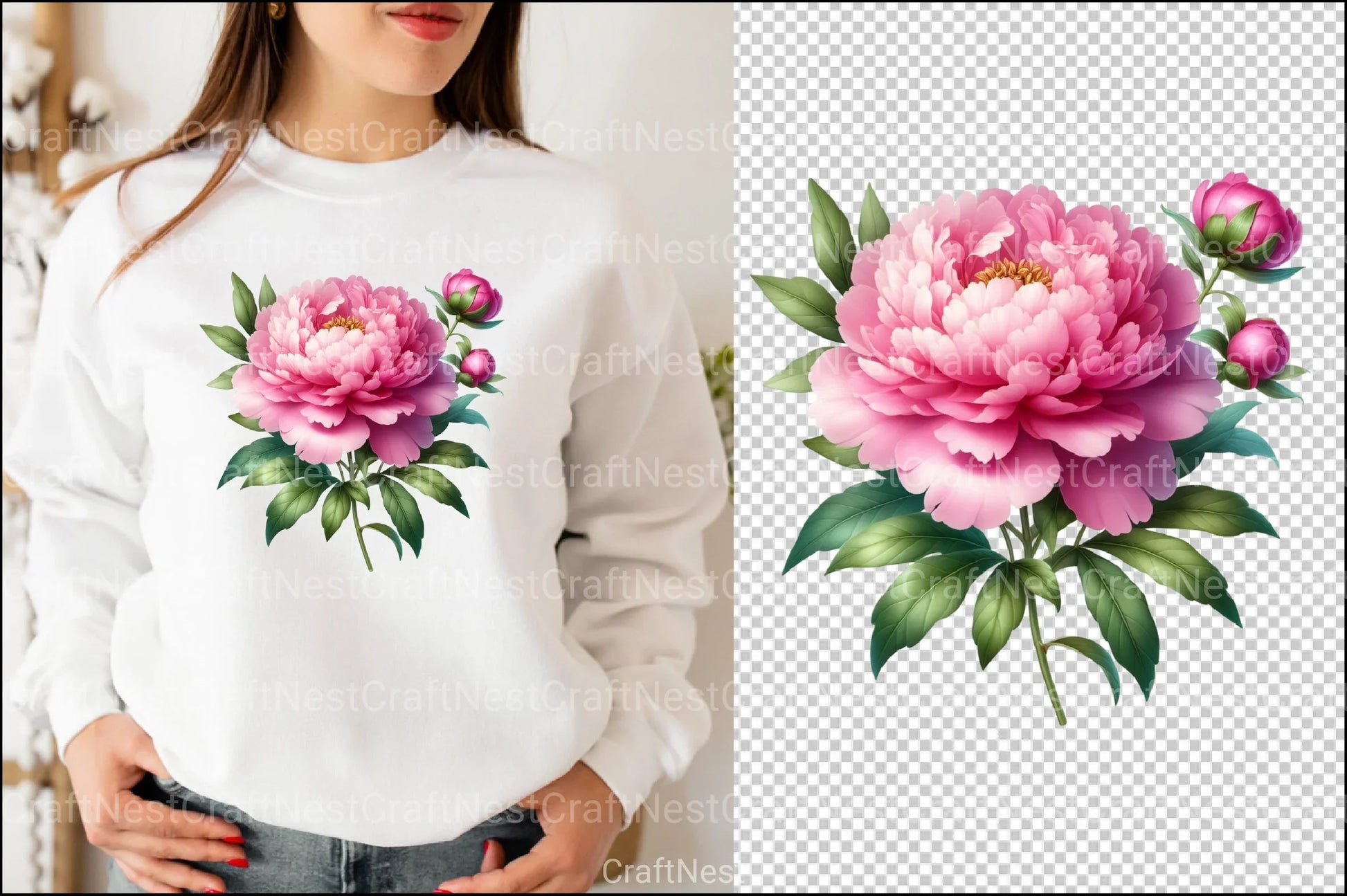 Pink Flowers Clipart Bundle 1 - CraftNest - Digital Crafting and Art