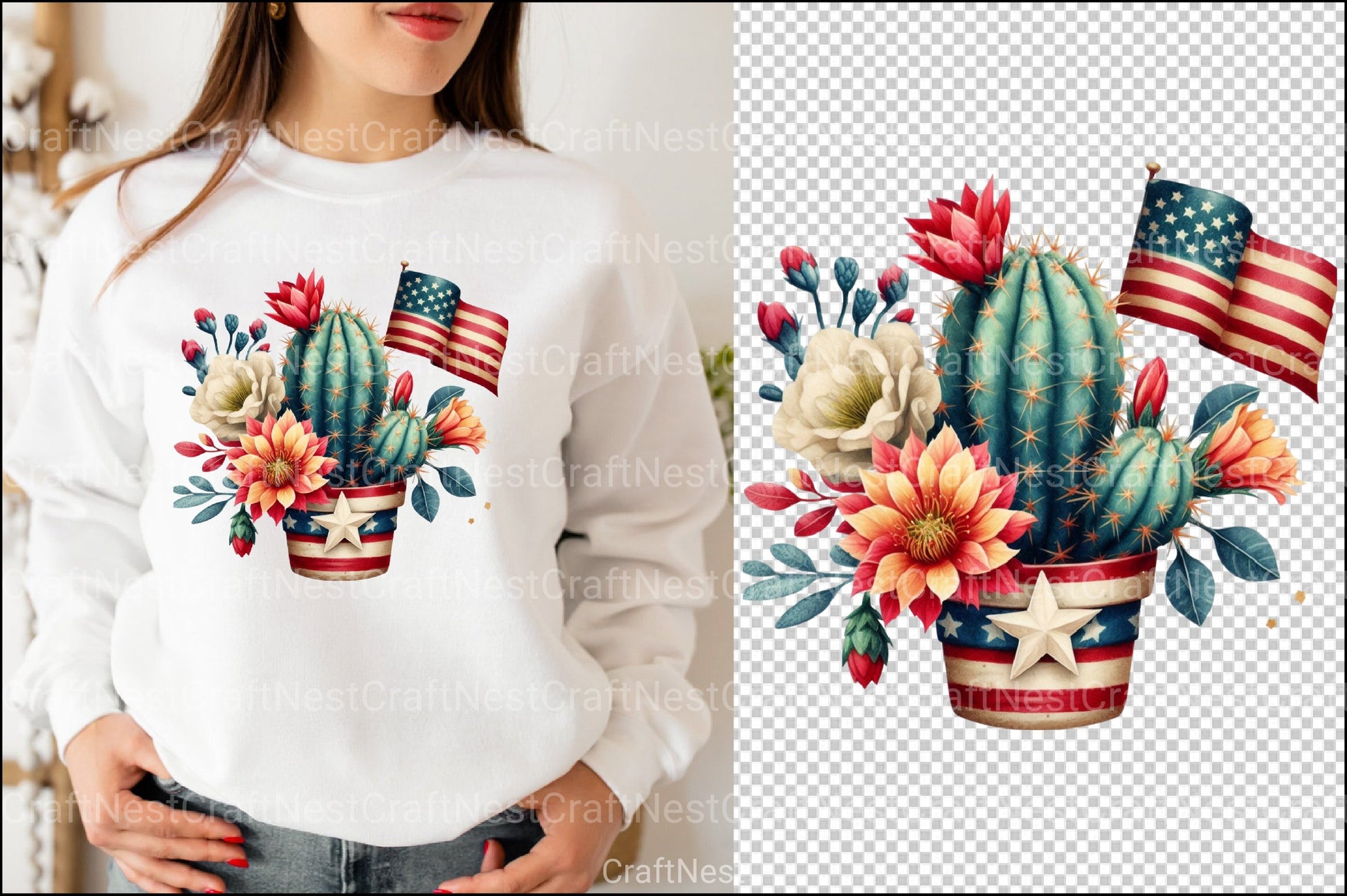 Fourth of July Cactus Clipart Bundle - CraftNest - Digital Crafting and Art