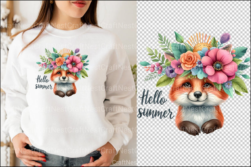 Hello Summer Animals Clipart Bundle - CraftNest - Digital Crafting and Art