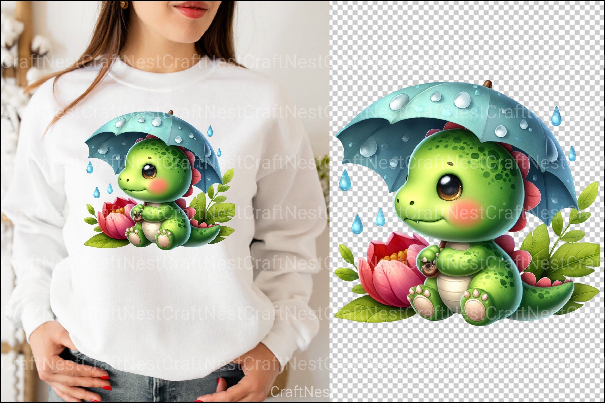 Cute Baby Dinosaur Clipart Bundle - CraftNest - Digital Crafting and Art