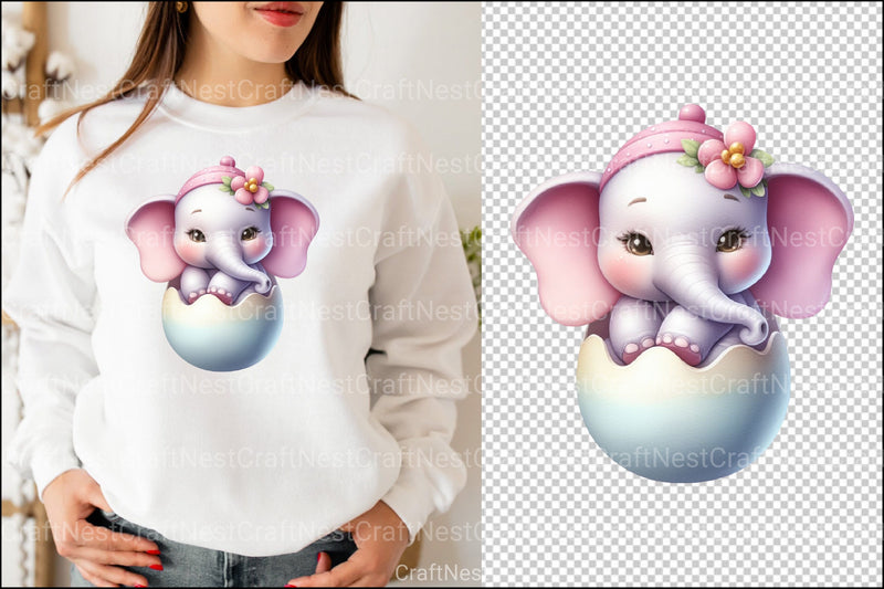 Elephant Baby Shower Clipart Bundle - CraftNest - Digital Crafting and Art