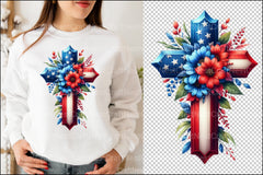4th of July Floral Cross Clipart Bundle - CraftNest - Digital Crafting and Art