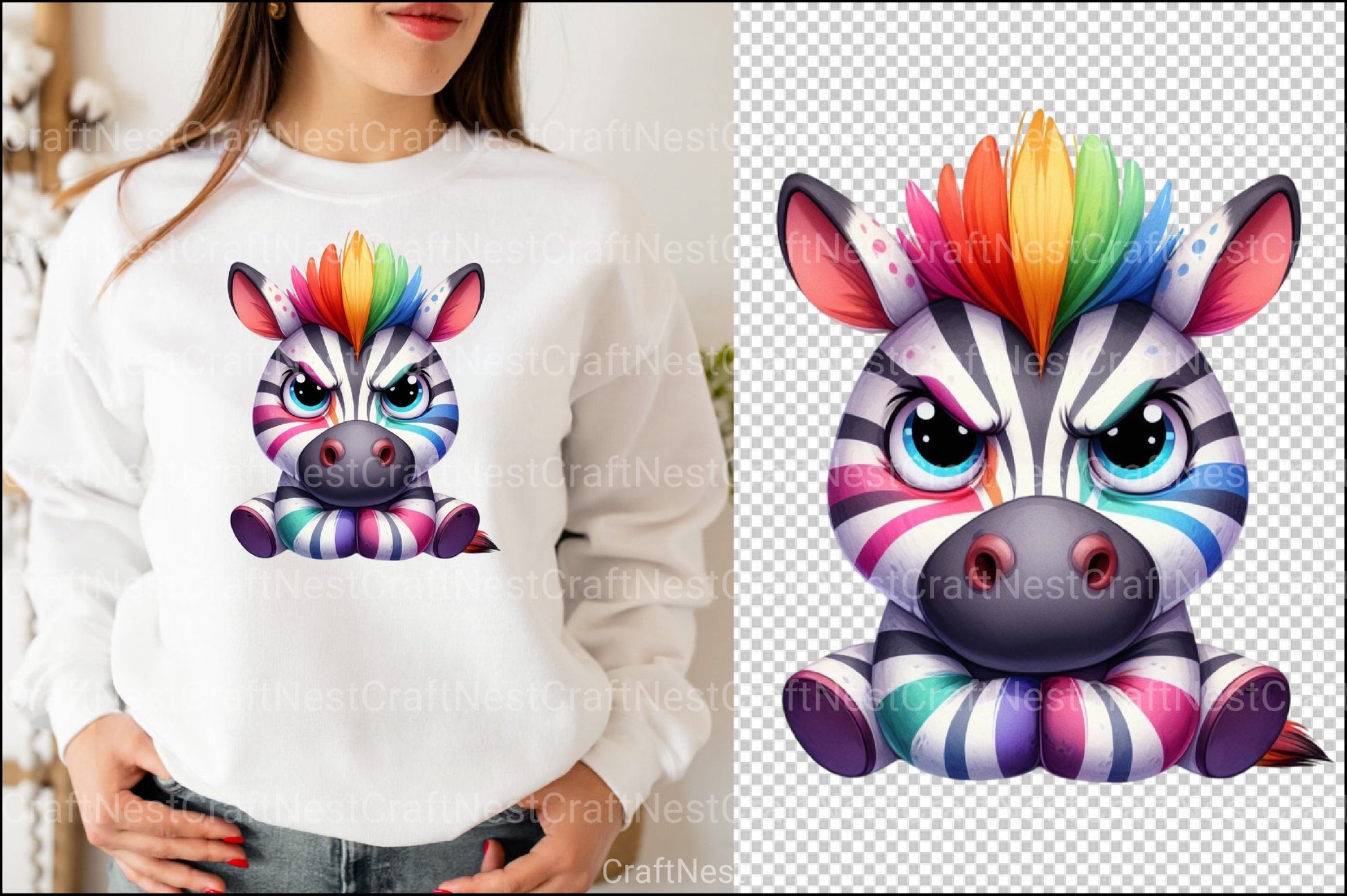 Grumpy Zebra Clipart Bundle - Funny Animal Graphics - CraftNest - Digital Crafting and Art