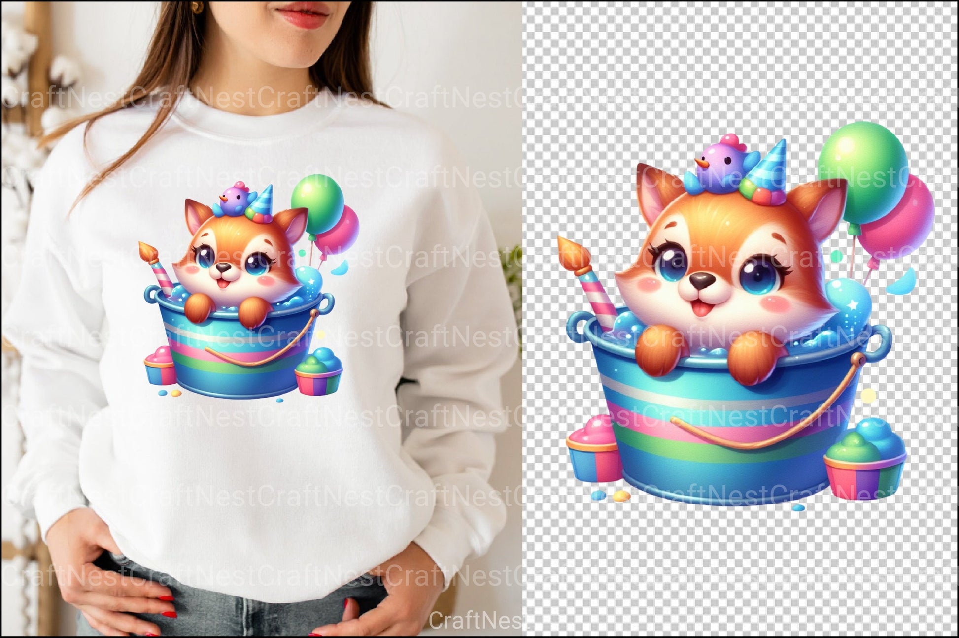 Cute Animal Clipart Bundle in Bucket - CraftNest - Digital Crafting and Art