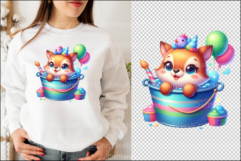 Cute Animal Clipart Bundle in Bucket - CraftNest - Digital Crafting and Art