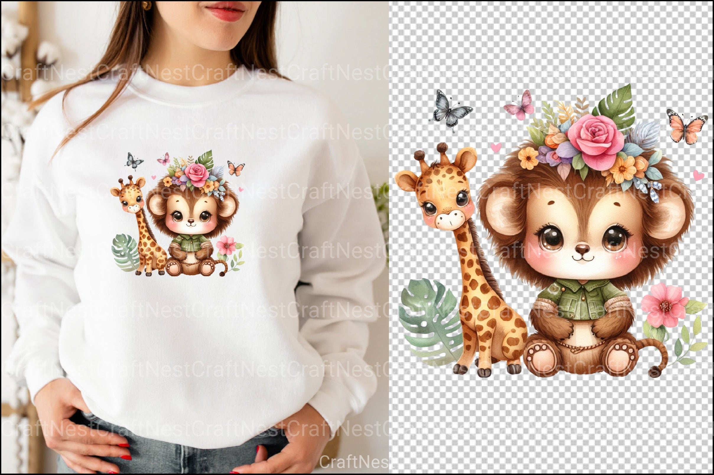 Baby Jungle Animals Clipart Bundle - CraftNest - Digital Crafting and Art