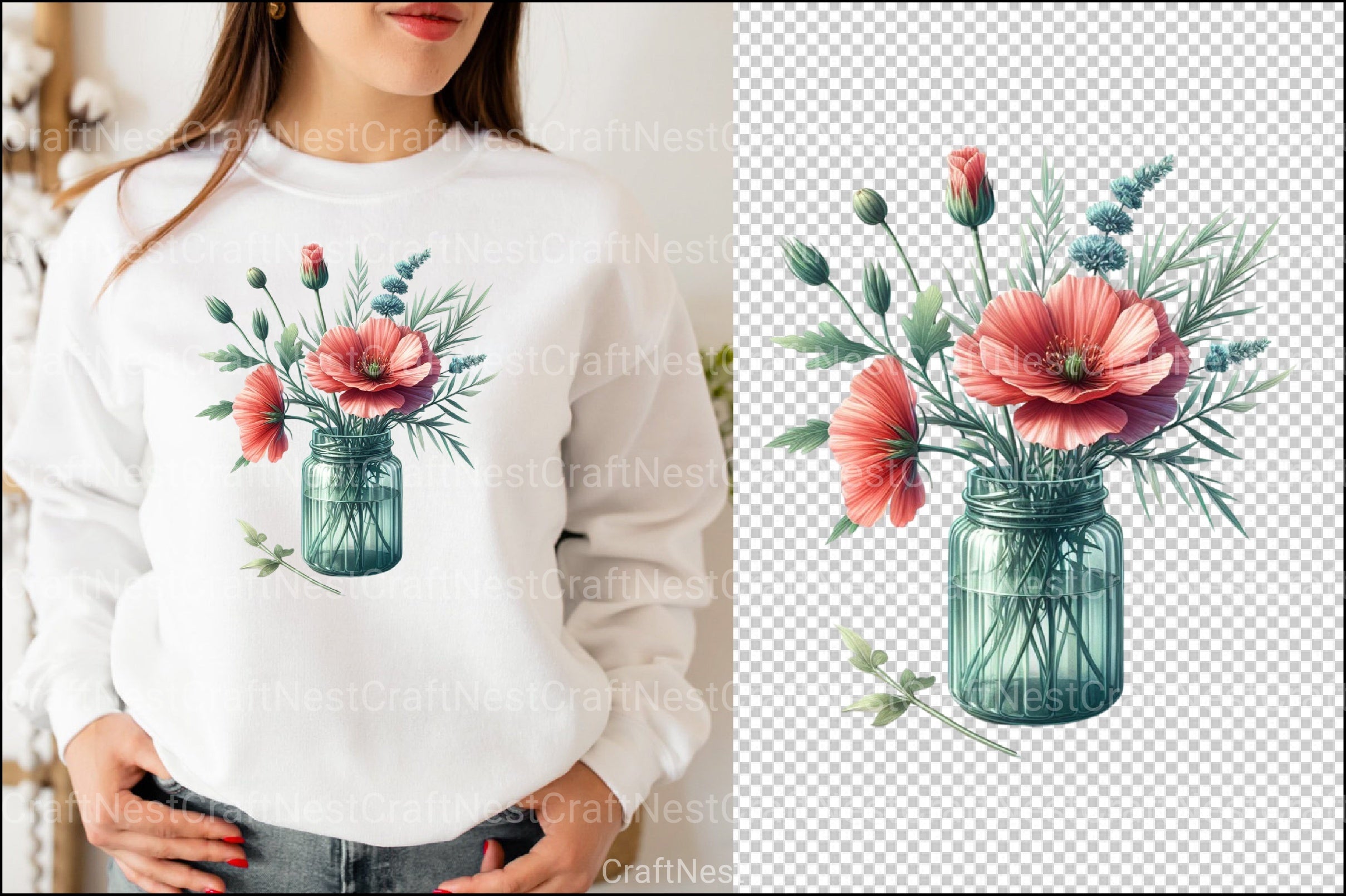 Wildflower Jar Clipart Bundle - CraftNest - Digital Crafting and Art