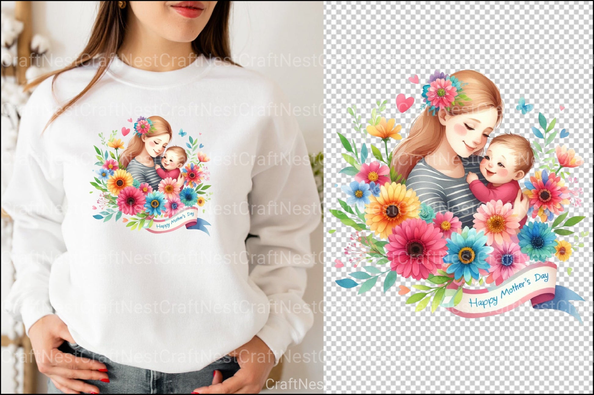 Mothers Day Mama and Baby Clipart Bundle - CraftNest - Digital Crafting and Art