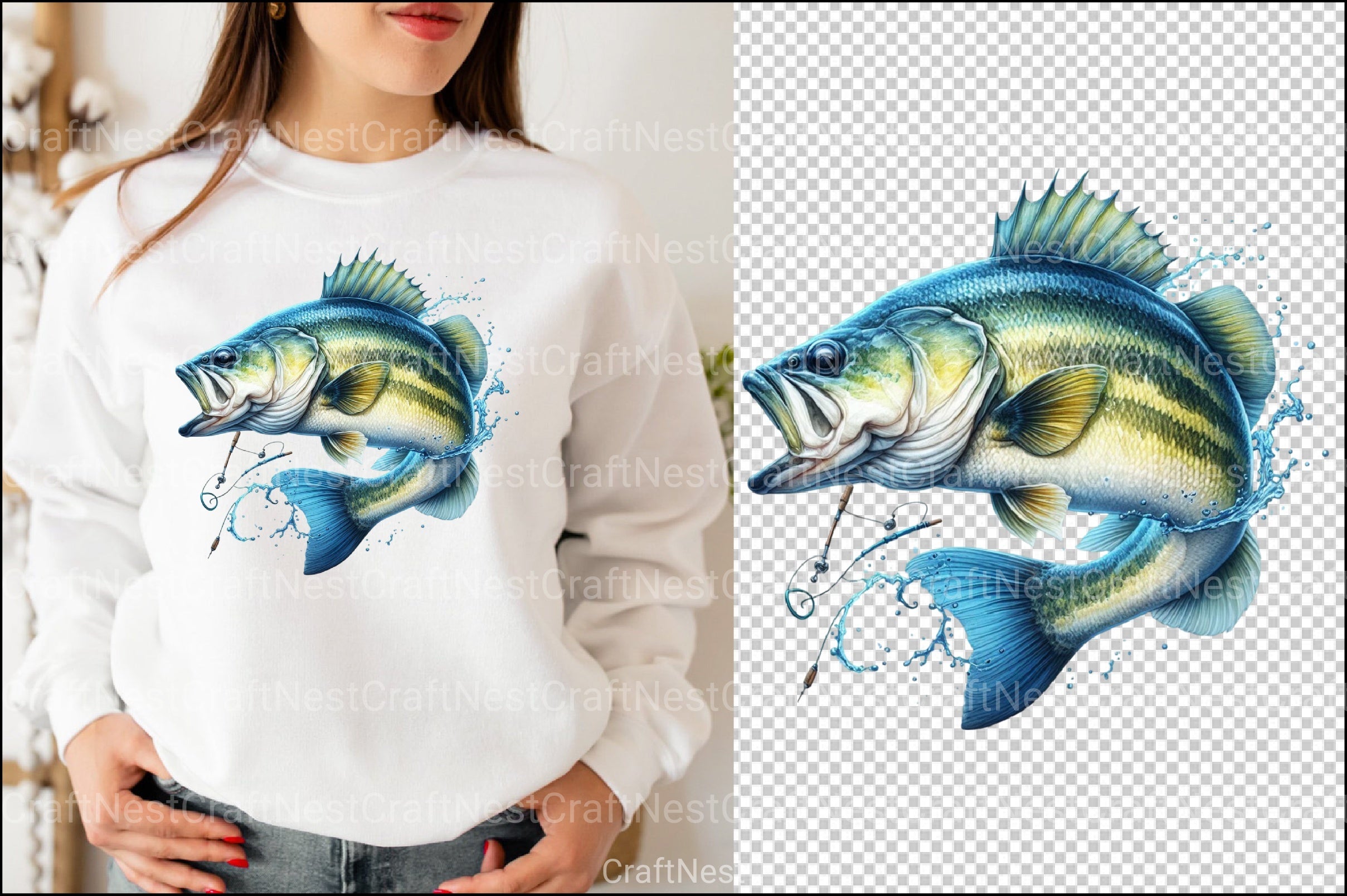 Bass Fishing Clipart Bundle - CraftNest - Digital Crafting and Art