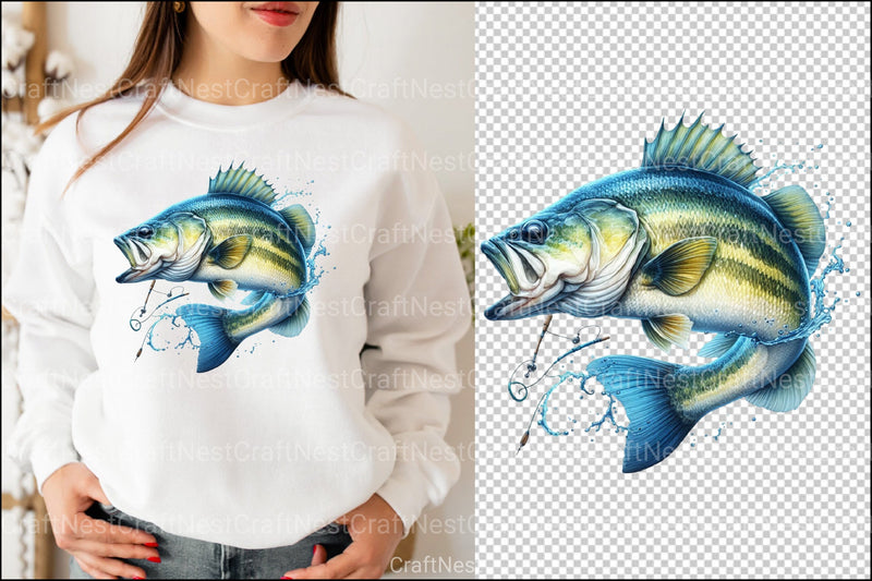 Bass Fishing Clipart Bundle - CraftNest - Digital Crafting and Art