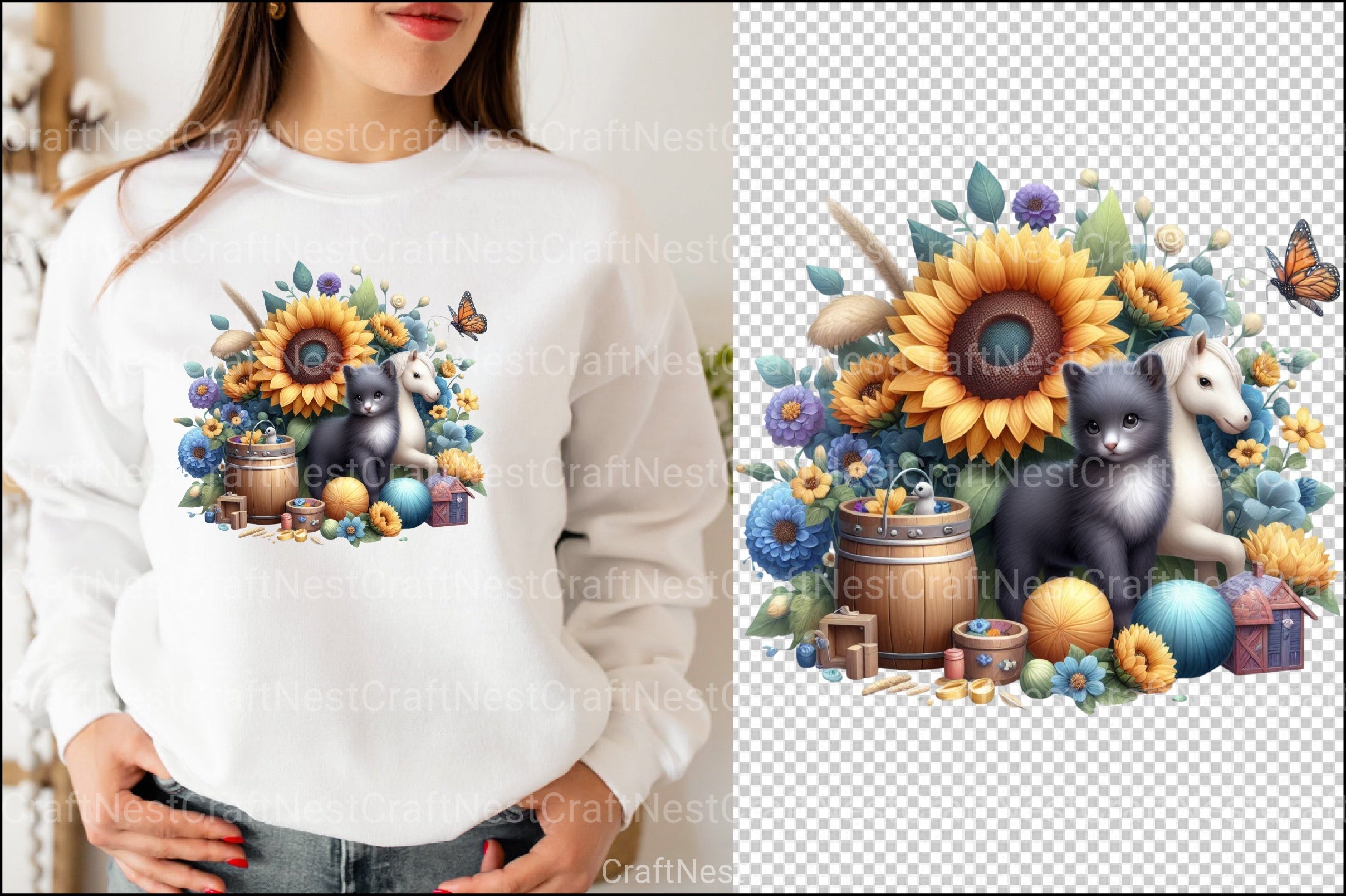 Sunflower Clipart Bundle Set - CraftNest - Digital Crafting and Art