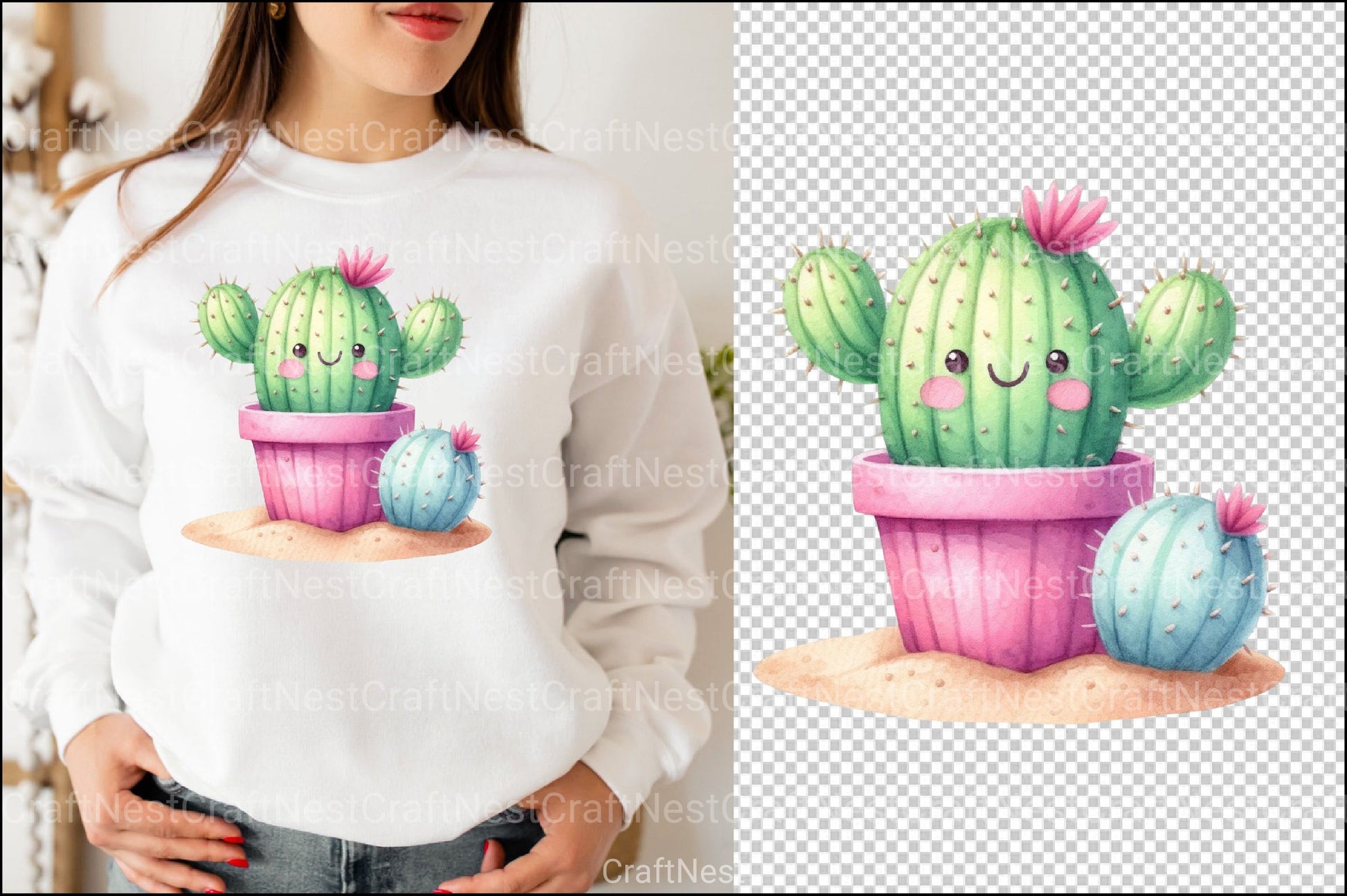 Lovely Cactus Clipart Bundle - CraftNest - Digital Crafting and Art